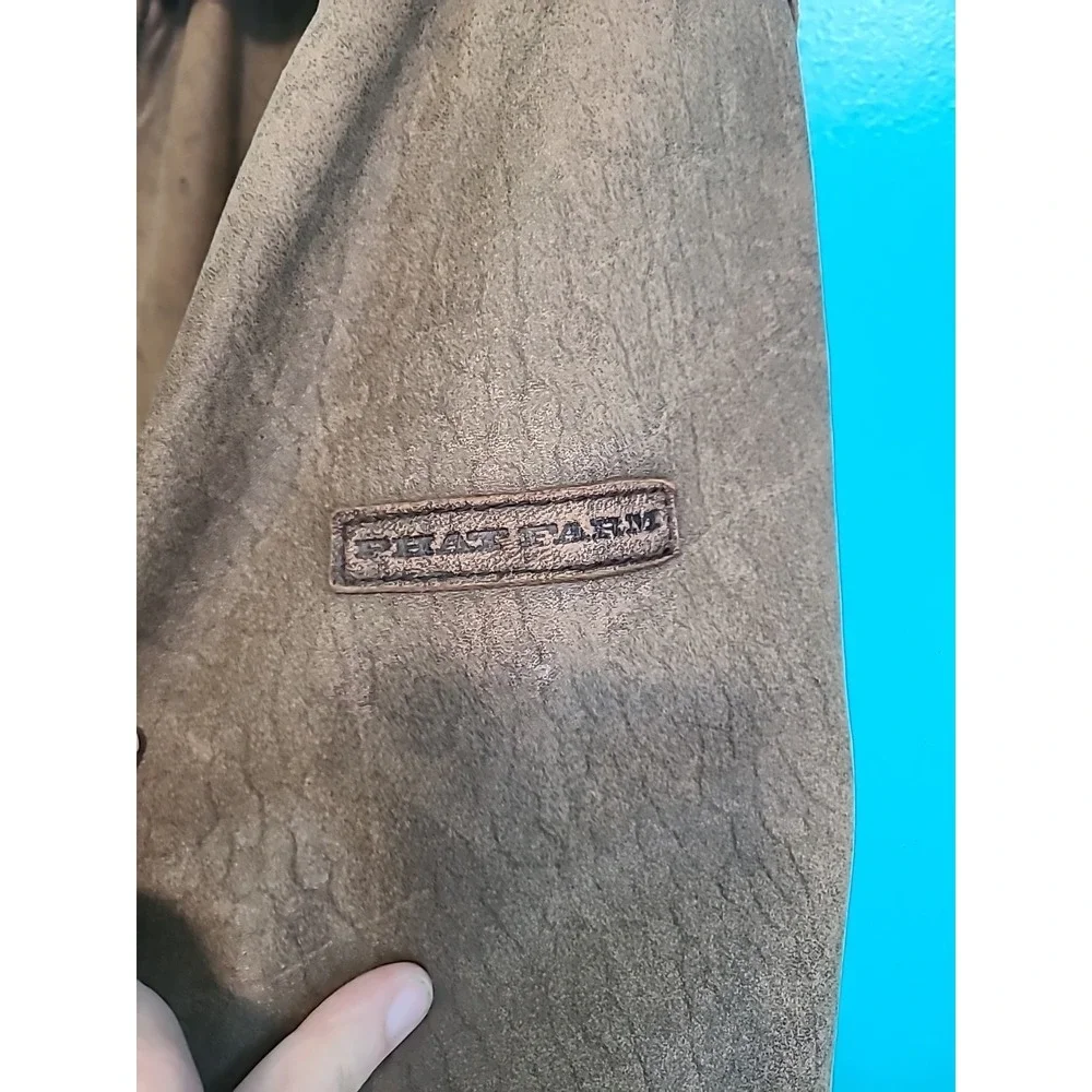 Vintage 90s Y2K Phat Farm mens XL Soft Butter Leather Bomber Jacket  Brown